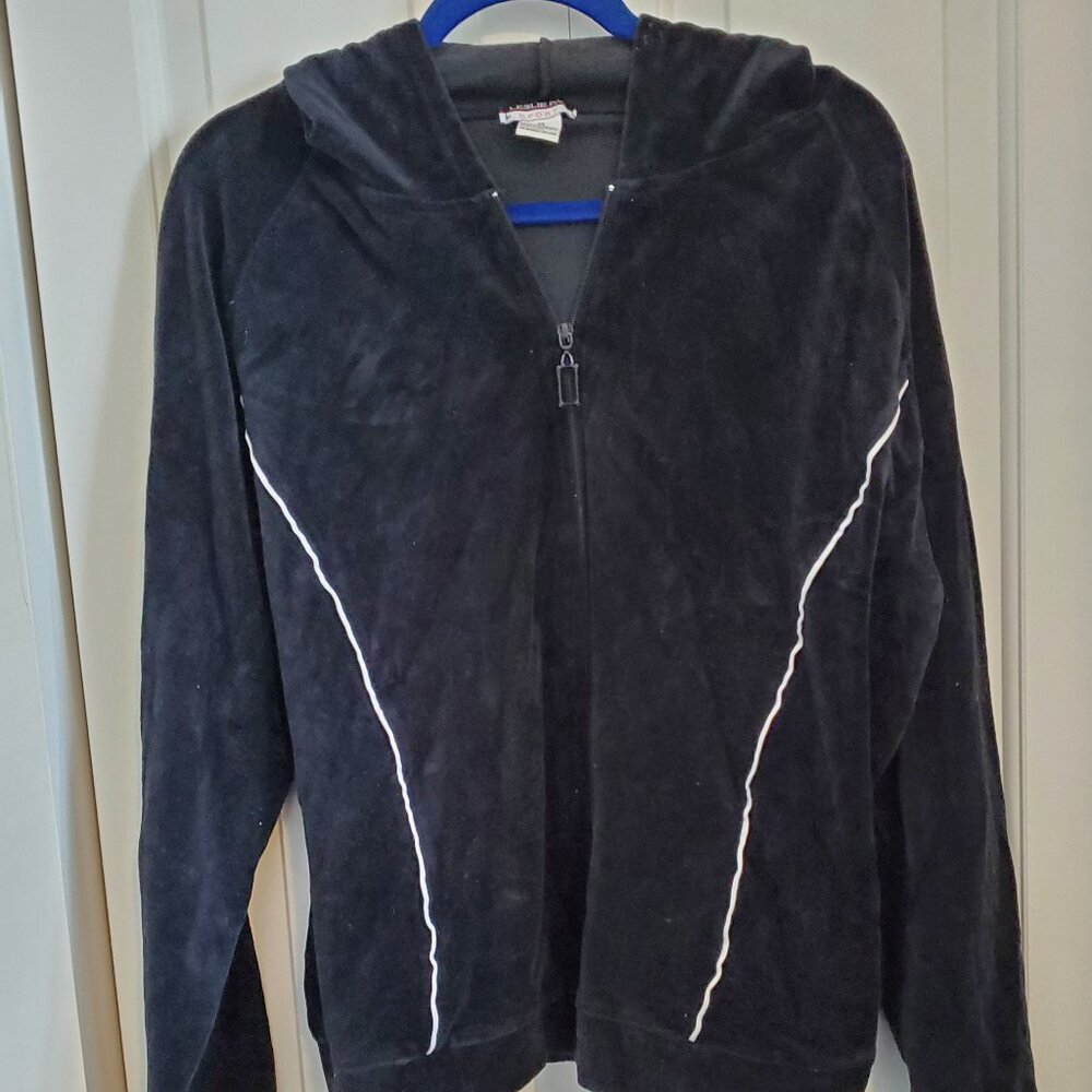 Leslie Fay Sport, Woman hoodie jacket, 3X, Black